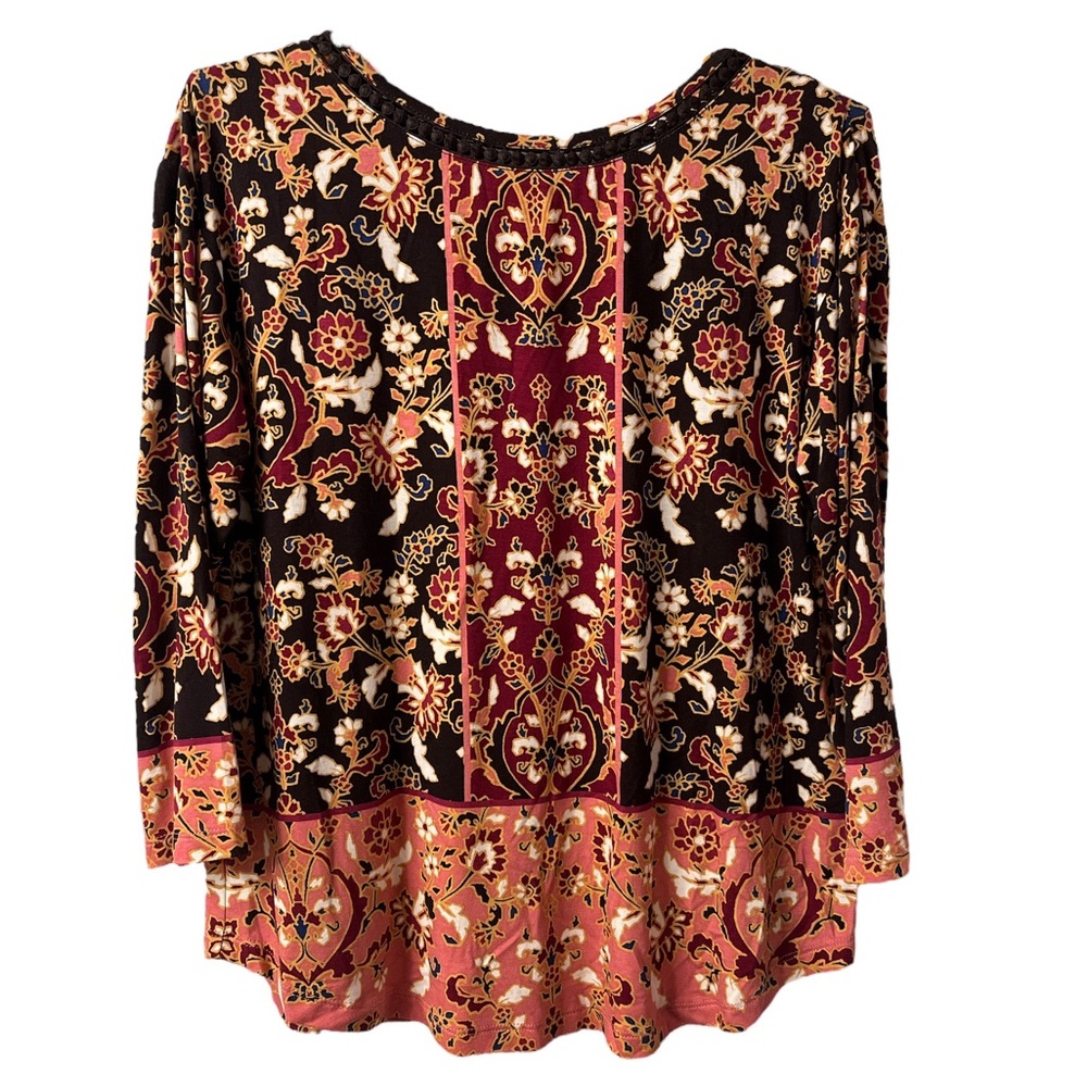 Ruby Rd. Petite Women's 3/4 Sleeve Flowy Blouse Size Petite Small